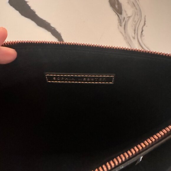 Sophia Webster Sophia Webster Black Leather Butterfly Wristlet Pouch - Picture 4 of 6